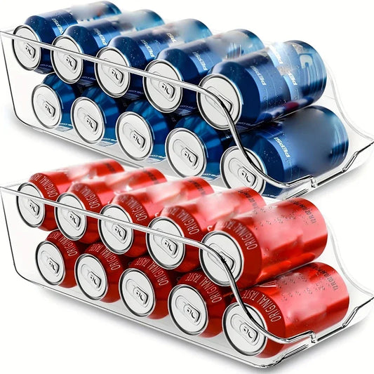 Refrigerator Organizer Bin – Auto Rolling Can Dispenser for Fridge & Pantry