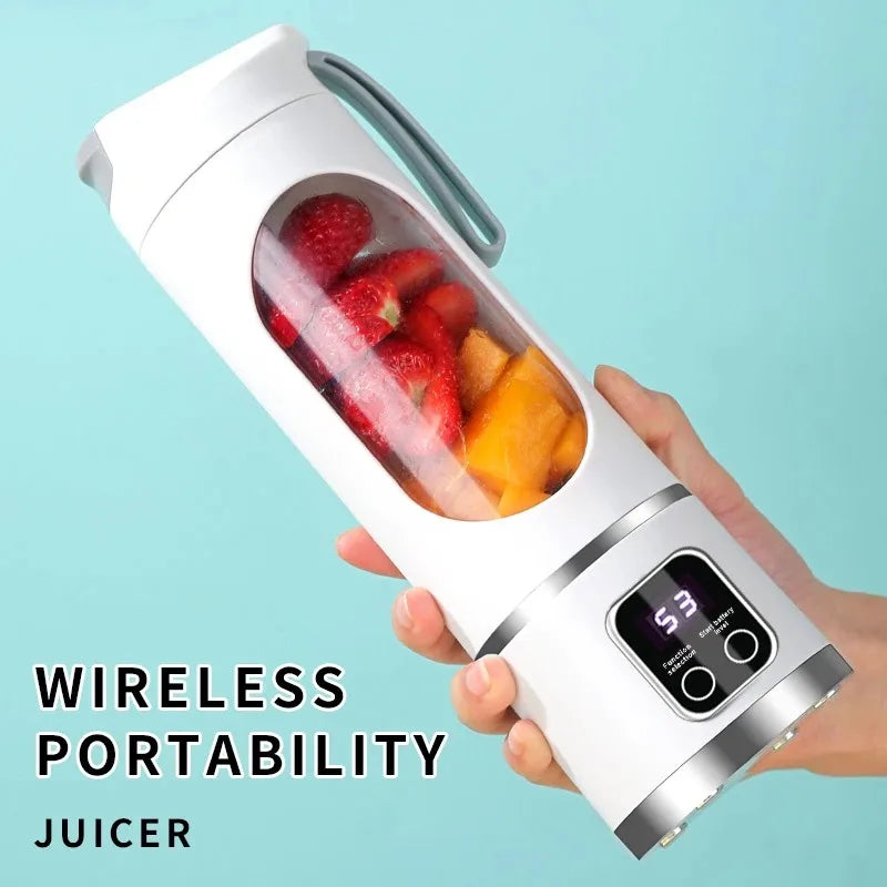 450ML Portable Electric Juicer Cup | Rechargeable Personal Blender with Digital Display