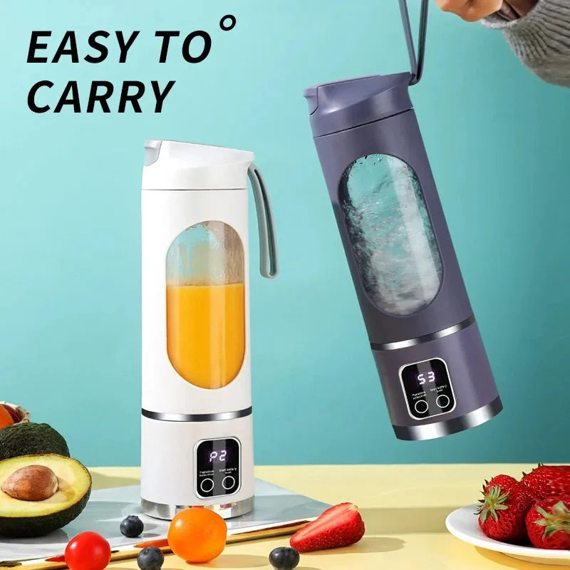 450ML Portable Electric Juicer Cup | Rechargeable Personal Blender with Digital Display