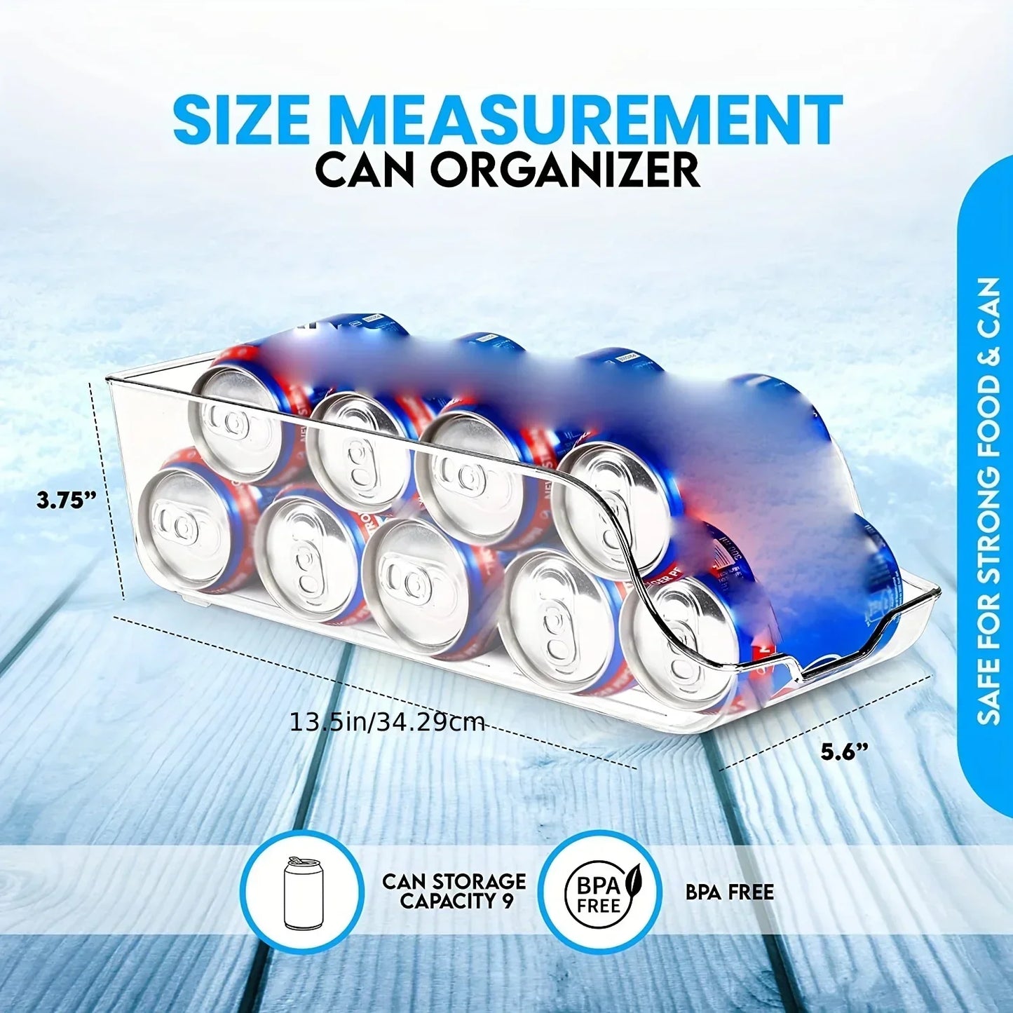 Refrigerator Organizer Bin – Auto Rolling Can Dispenser for Fridge & Pantry