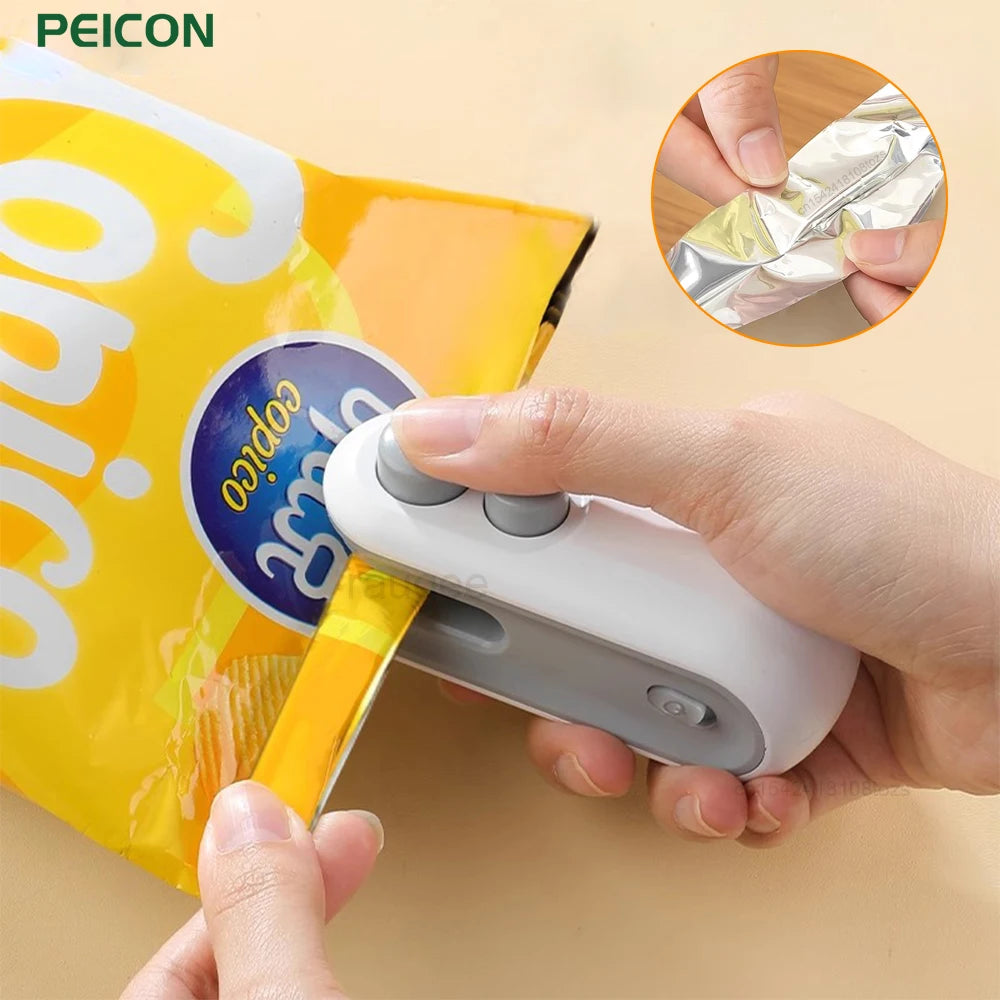 2-in-1 Mini Heat Sealer with Cutter | USB-C Rechargeable Bag Resealer