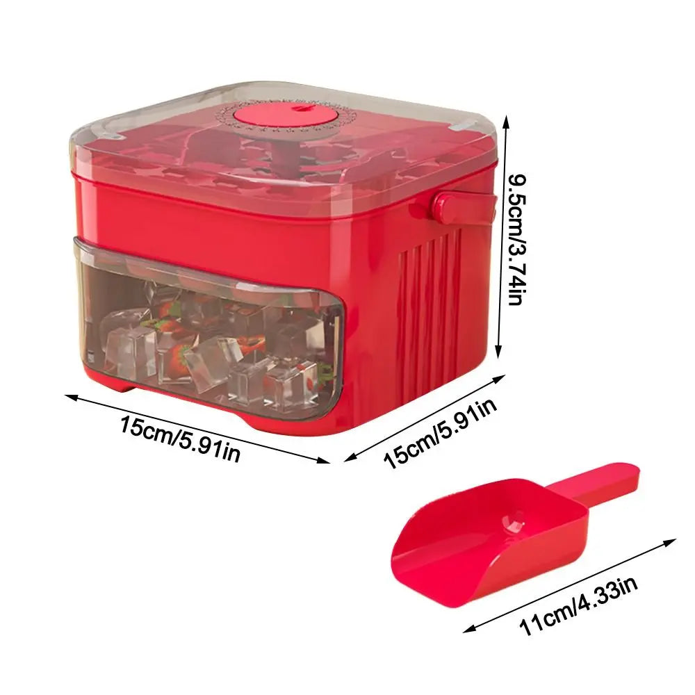 50-Cube Ice Tray with Easy-Press Lid | Double-Layer Stackable Ice Maker