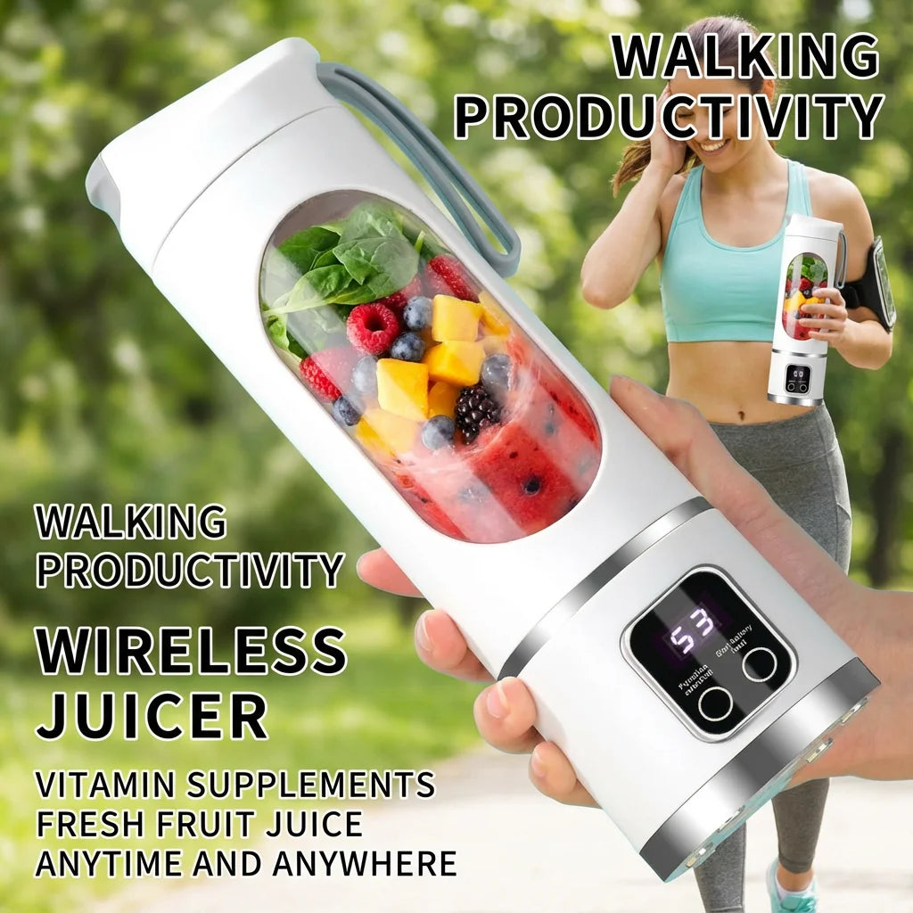 450ML Portable Electric Juicer Cup | Rechargeable Personal Blender with Digital Display