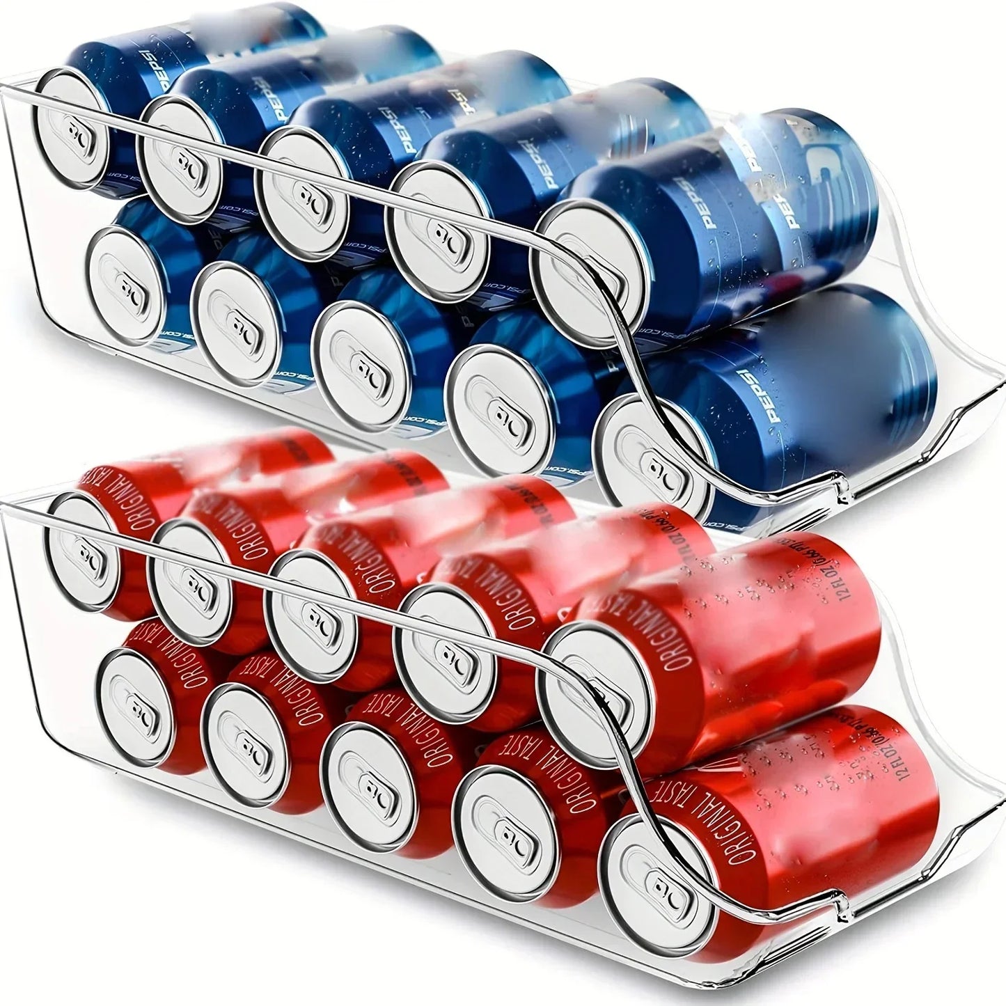 Refrigerator Organizer Bin – Auto Rolling Can Dispenser for Fridge & Pantry
