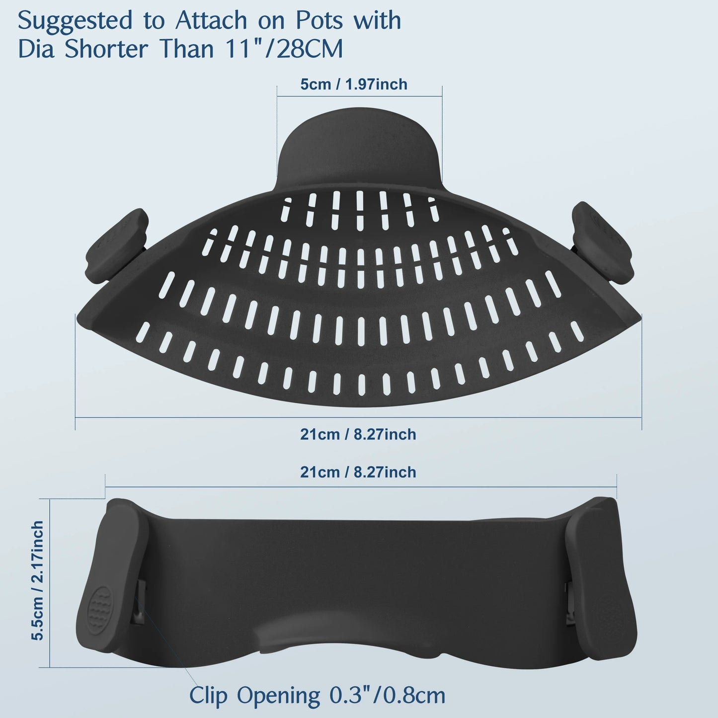 FlexDrain Clip-On Silicone Pot Strainer