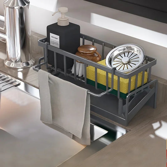 No-Drill Kitchen Sink Organizer & Sponge Caddy