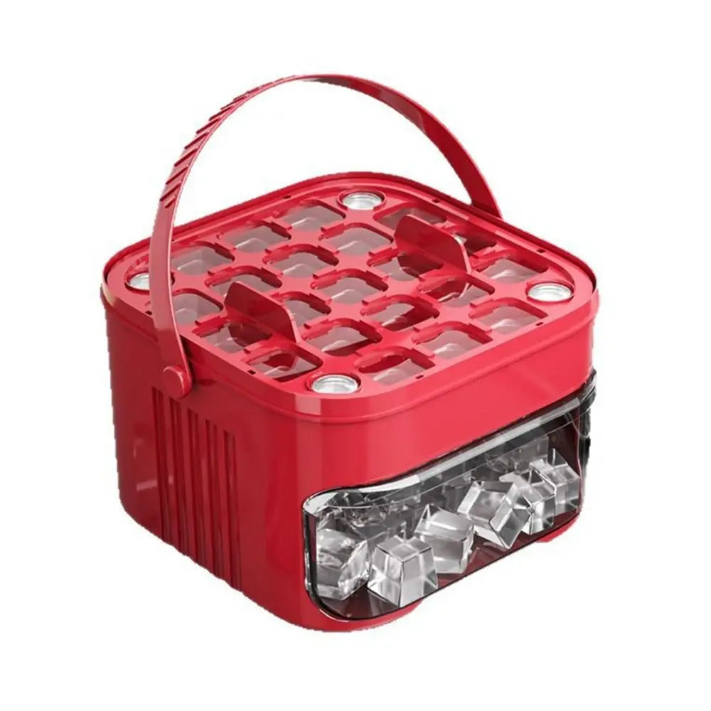 50-Cube Ice Tray with Easy-Press Lid | Double-Layer Stackable Ice Maker